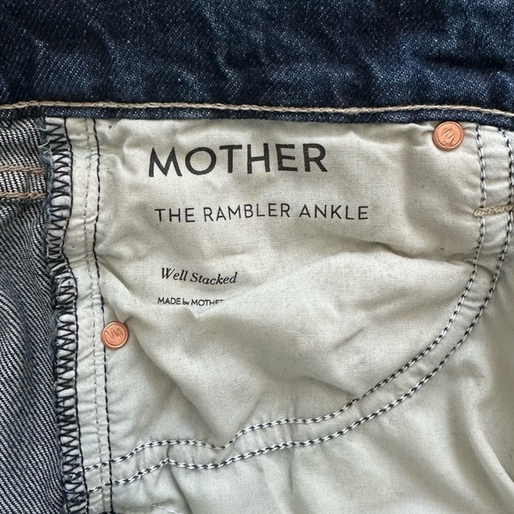 NWT MOTHER Rambler Jeans High-Rise Straight-Leg Ankle Well Stacked Size 32 - Picture 11 of 11